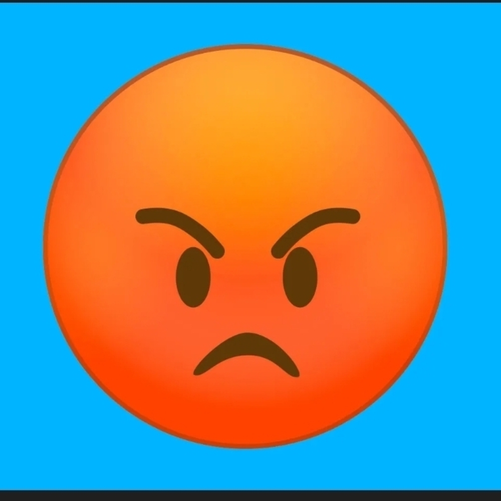 Orange Angry Emoji Graphic